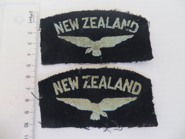 New Zealand WW2 Royal NZ Air Force Shoulder Title - Pair